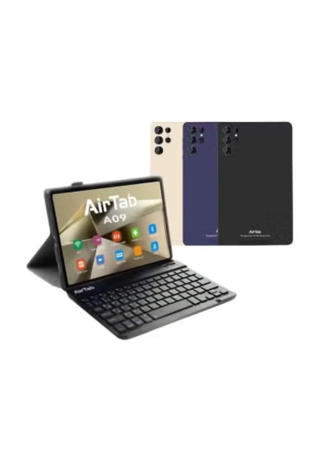 AIR TAB A09 8-Inch Android 13 Tablet – 16GB RAM, 1TB Storage, Dual SIM LTE & Wi-Fi, Quad-Core Processor, Includes Keyboard, Compact High-Performance Tablet for Work, Study & Entertainment – Blue - Image 1